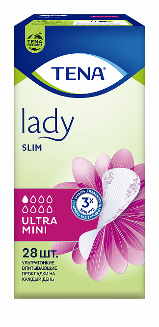 ТЕНА Lady Slim Ultra Mini  Ультратонкие урологические прокладки, 28 шт - фото № 2